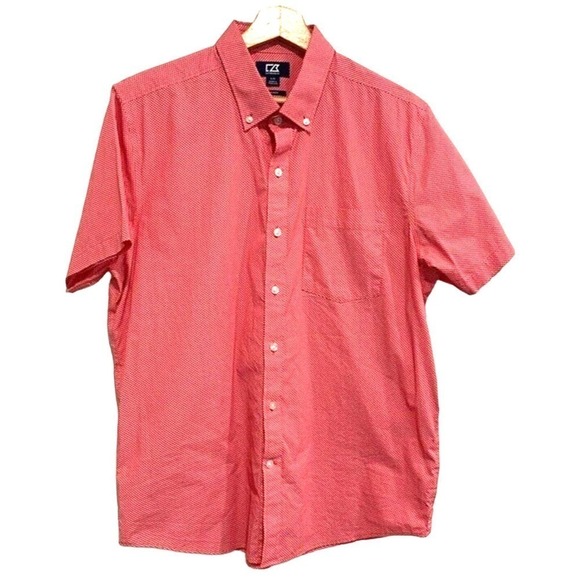 Cutter & Buck Other - Cutter & Buck - Red short sleeve button up shirt 100% Cotton men's size Large